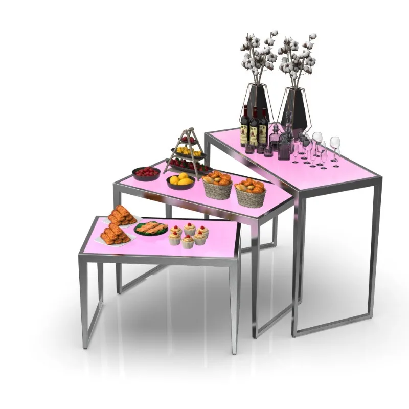 Restaurant 3rd Floor Buffet Plate Cake Display Salad and Sushi Food Standing Plate