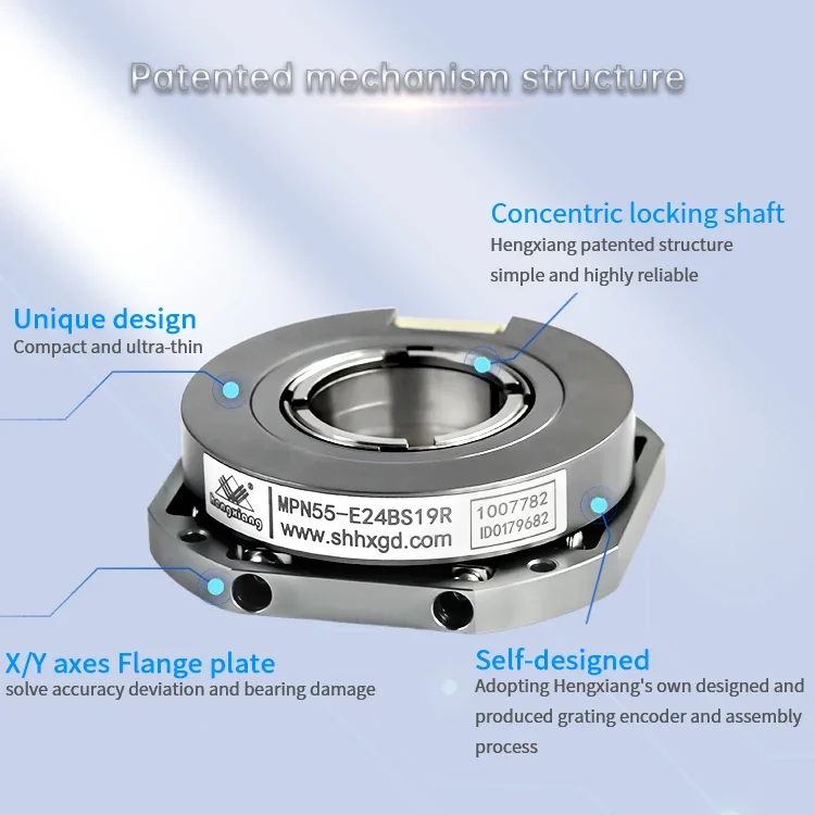 MPN55 Ultra Thin 15mm Hollow Shaft Flexible Connection Interface SSI/BiSS-C/RS485 Single Turn&Multi-turn Absolute Encoder