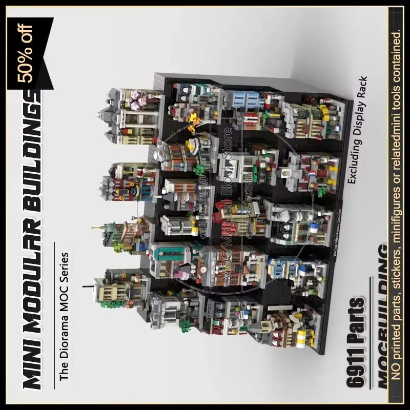 

Мини-модульные здания MOC Architecture Building Block Полный набор из 19 технологических кирпичей DIY Сборка Коллекция игрушек Подарки