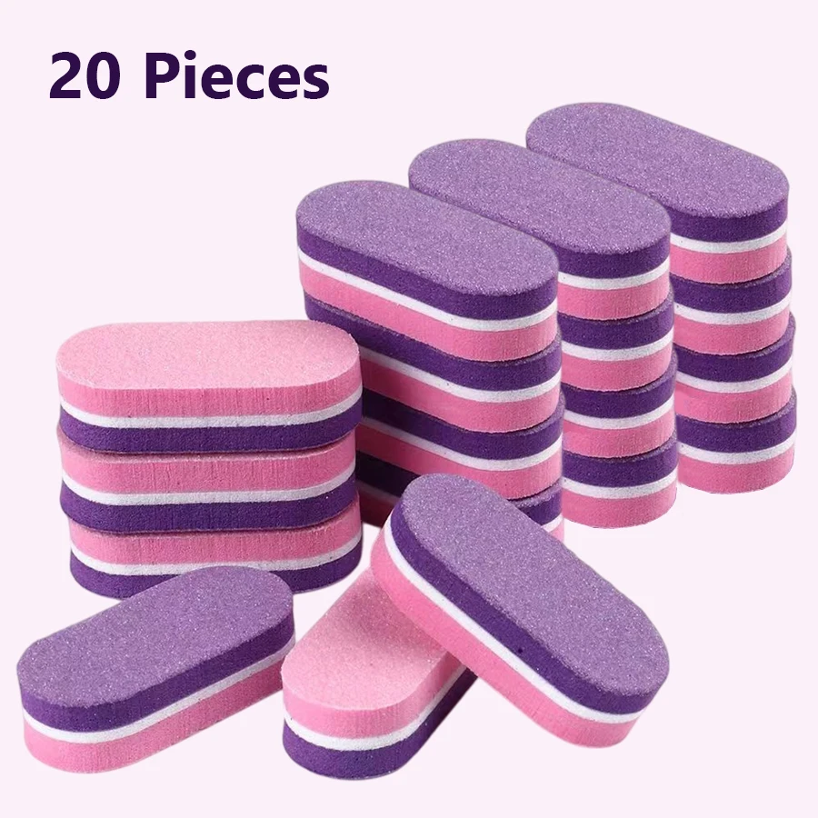 10/20 Stück Mini-Nagelpuffer-Schwammfeilen, zweifarbige Polier- und Schleiffeile, Pediküre-Maniküre-Werkzeug, Acrylgel-Salonbedarf – Detail 8
