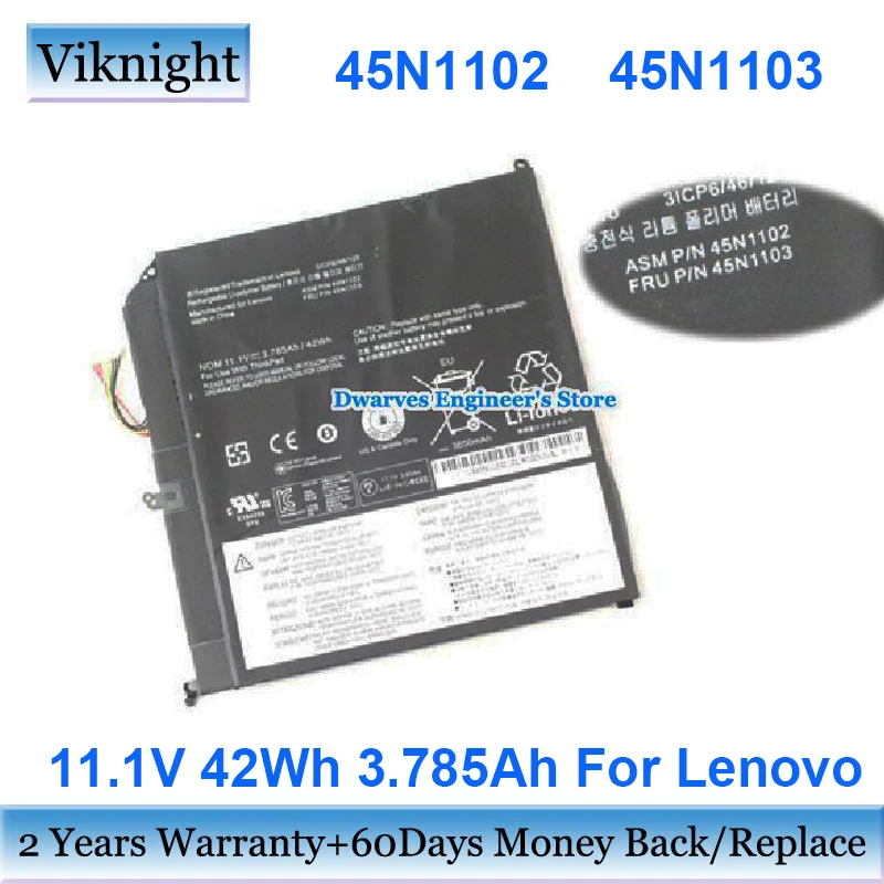 

Genuine 11.1V 45N1102 45N1103 Battery For Lenovo ThinkPad X1 1291 MT3697 ThinkPad Helix 37018F1 3701-3GM 36984RU Tablet Battery