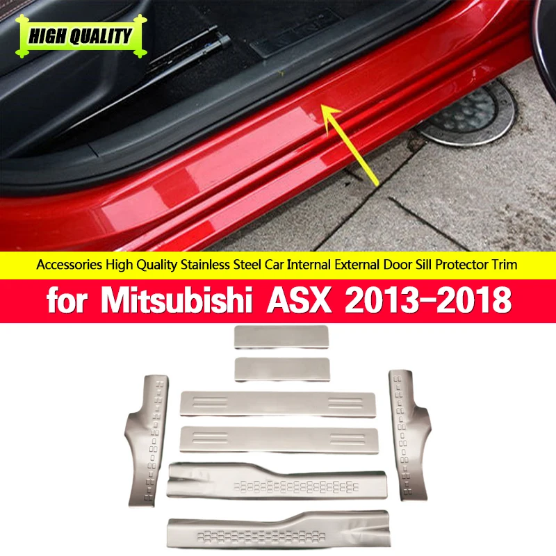 

Car Styling for Mitsubishi ASX 2013-2018 Car Stainless Steel Scuff Plate/Door Sill Door Sill Welcome Pedals Protector Sill