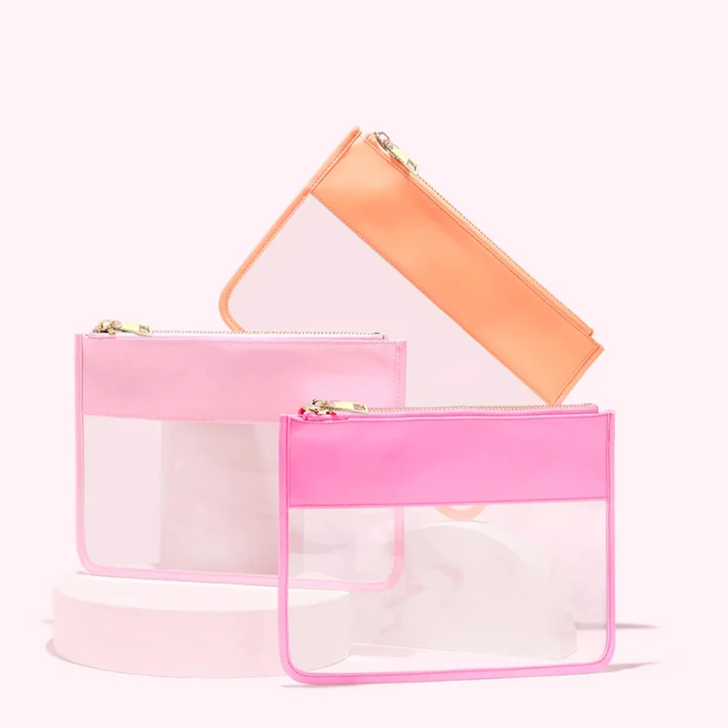 Classic Clear PVC Pouch Waterproof TransparentTravel Cosmetics Pouch Bag Stationery Storage Organizer