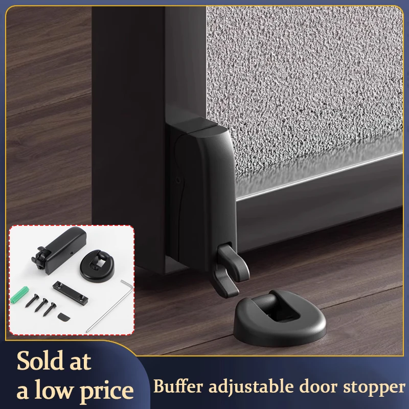 

Punch-Free Hydraulic Buffer Door Suction Windproof Ground Suction Anti-Collision Door Stopper Bathroom Silent Door New Model