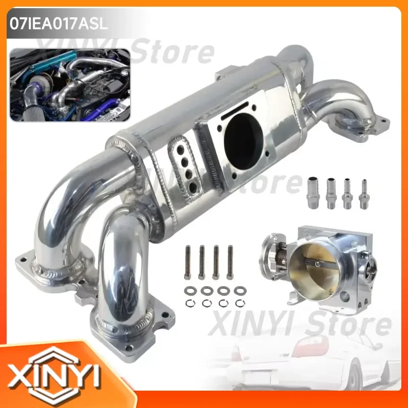 Billet Aluminum Air Intake Manifold with 70mm Throttle Body Kit for Subaru Impreza WRX STi EJ20 EJ25 2001-2005 Performance