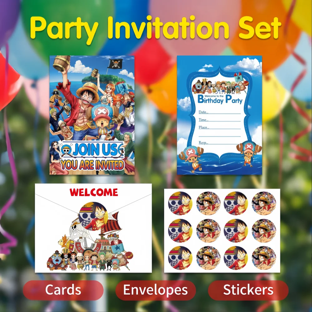 One Piece Themen-Party Einladungskarte, Umschlag-Dekorationszubehör. Für mehrere Feiertage geeignet.