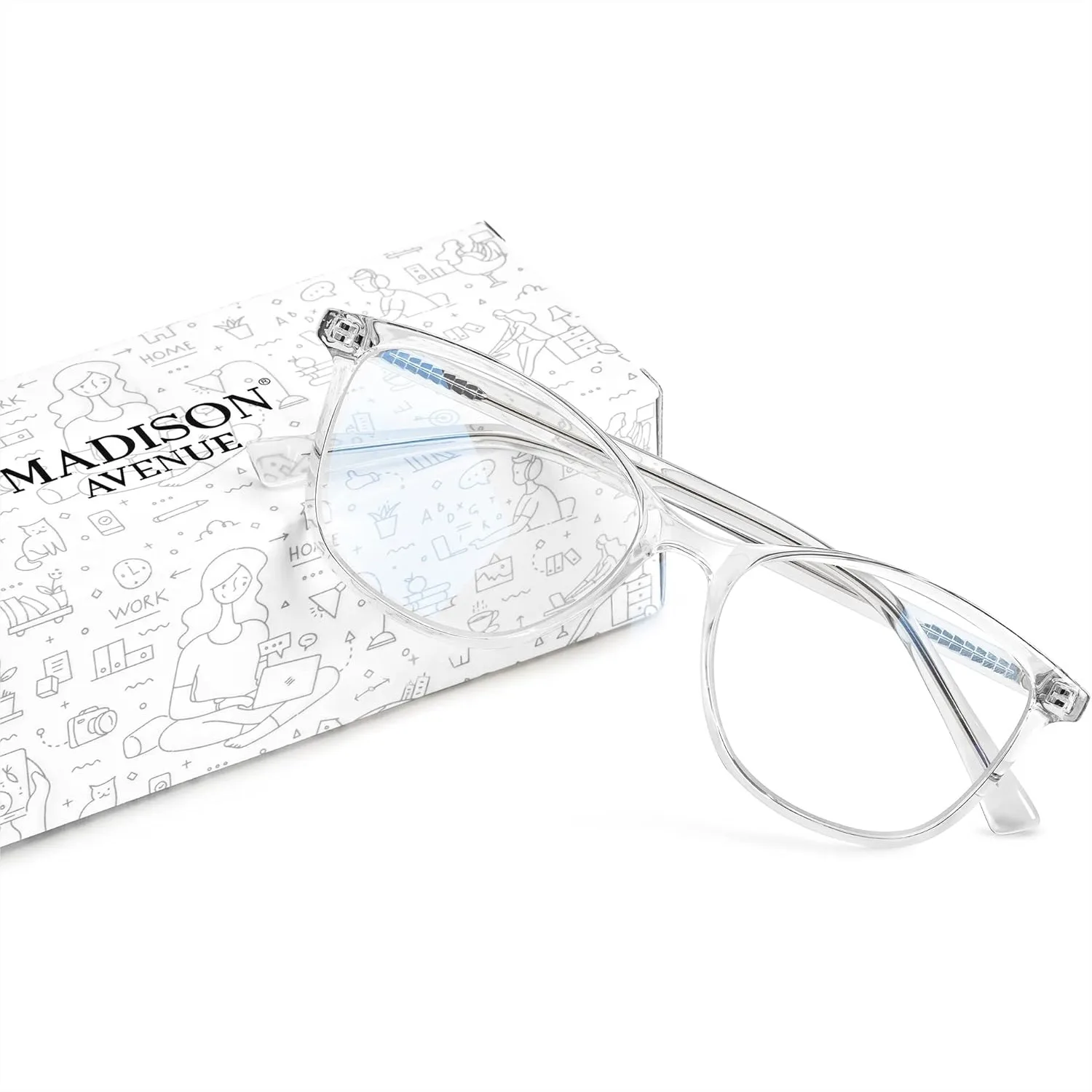 

Blue Light Blocking Glasses for Women Men Anti Eyestrain UV Glare Computer TV Phone Gaming Eyeglasses with TR90 Frame