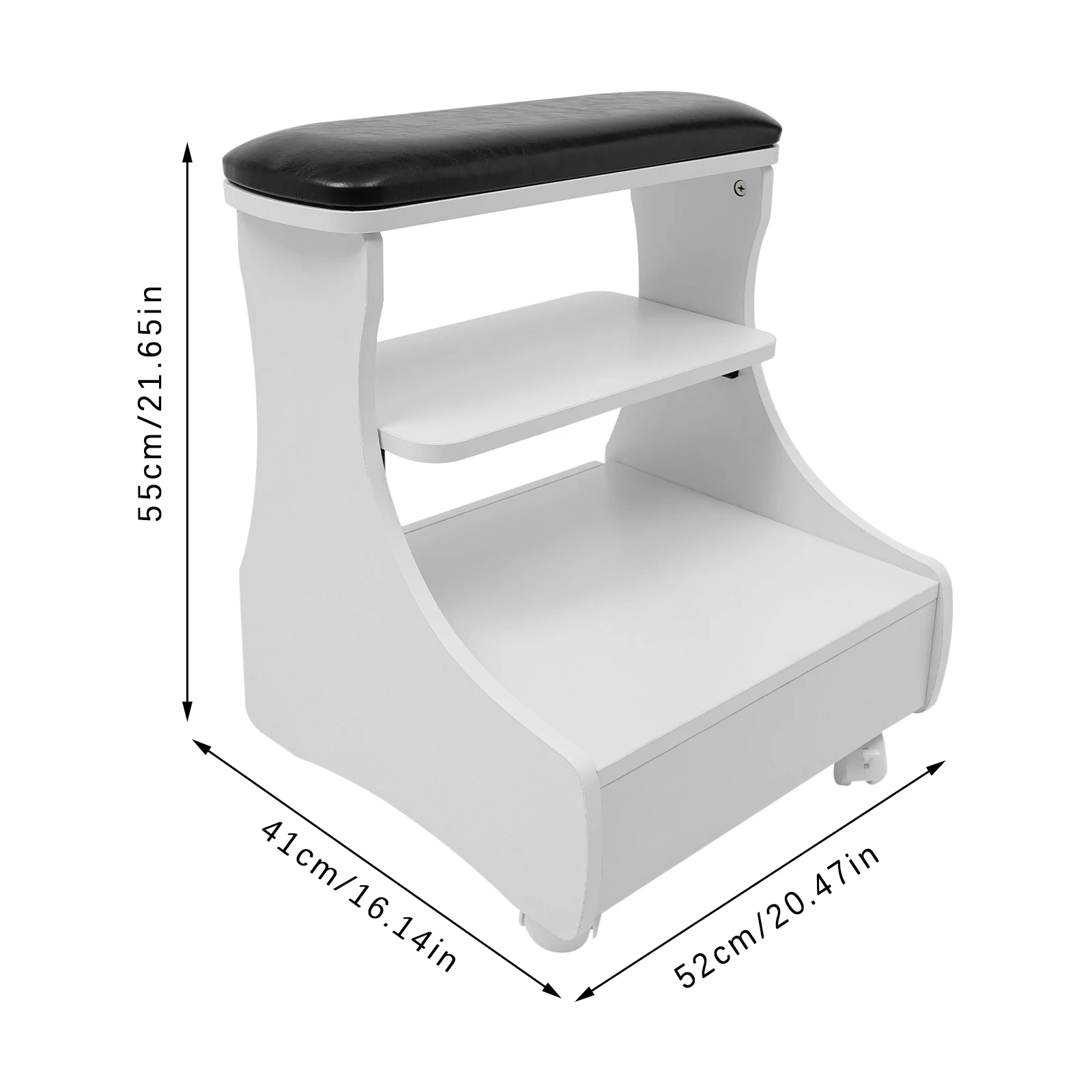 Repose-pieds pédicure manucure meubles chariot pour bain de pieds bain de pieds tabouret Salon Spa Mobile avec roues 52x41x55cm