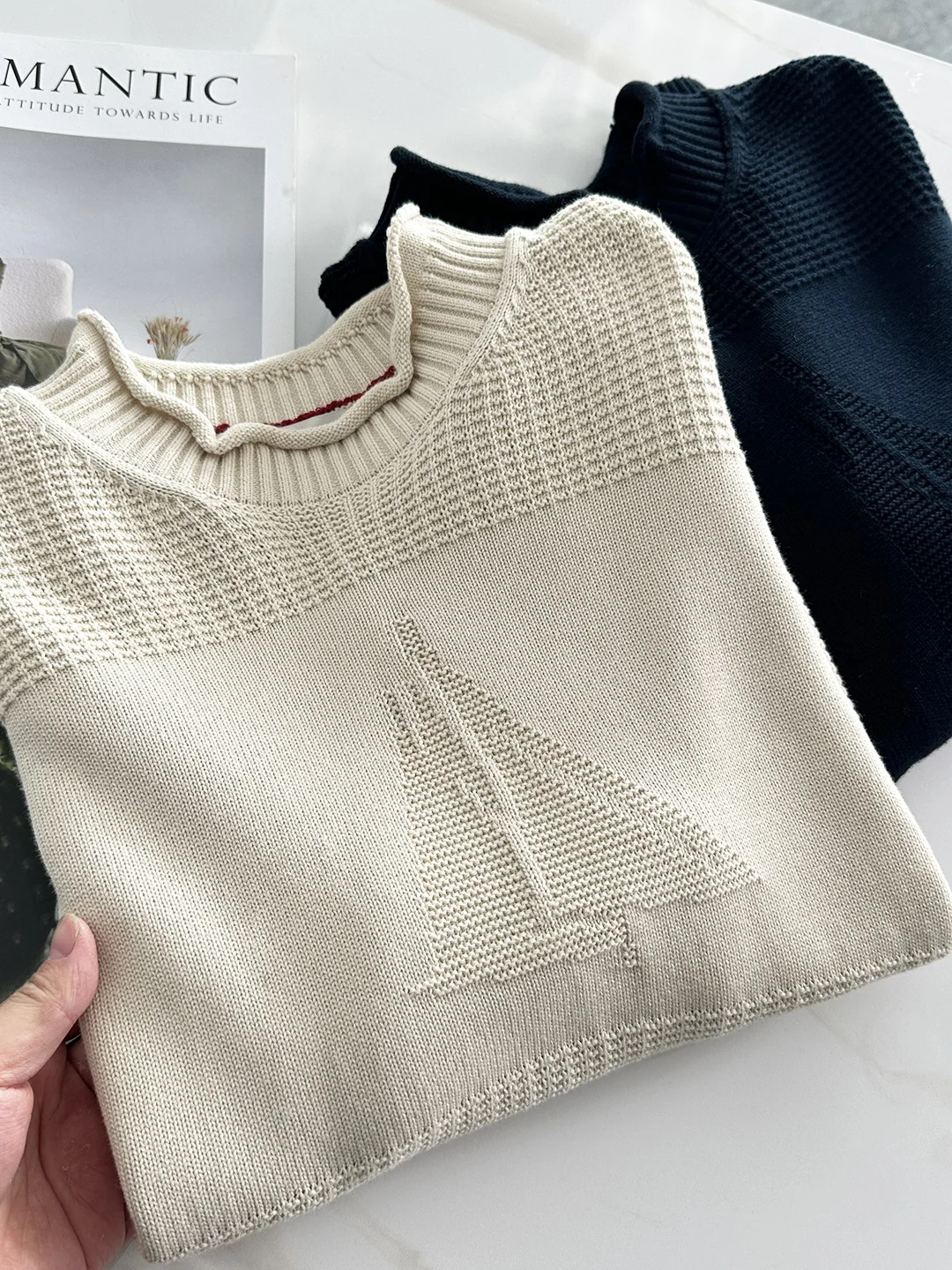 

Высококачественный вязаный свитер с узором «лодочка», круглым вырезом, длинными рукавами, мужской, осенне-зимний, комфортный, теплый, хлопковый топ