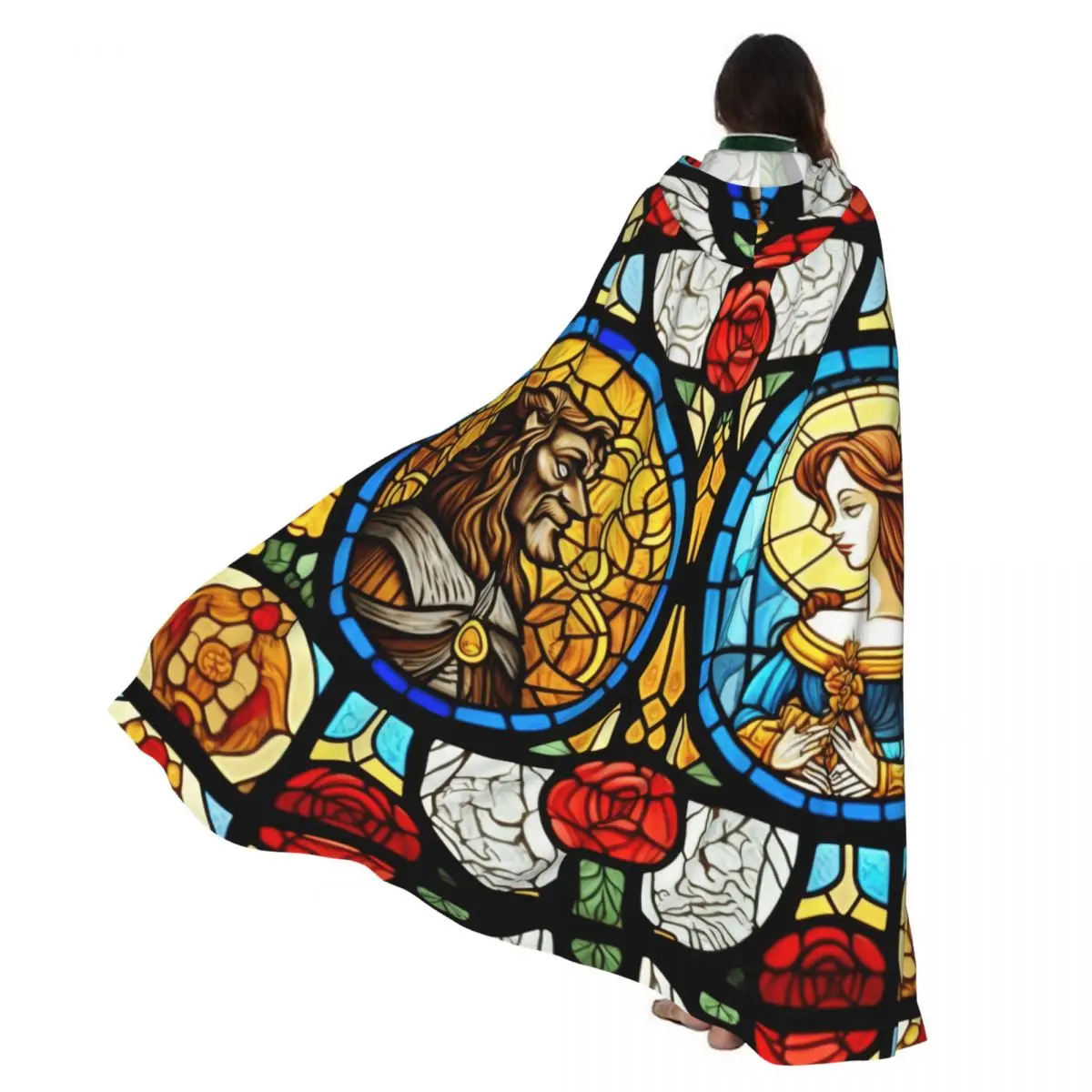 

Плащ для взрослых, накидка с капюшоном, красивый зверь, сказочное стекло, через плечо, средневековый костюм, ведьма, Викка, вампир, эльф, Пурим, карнавальная вечеринка