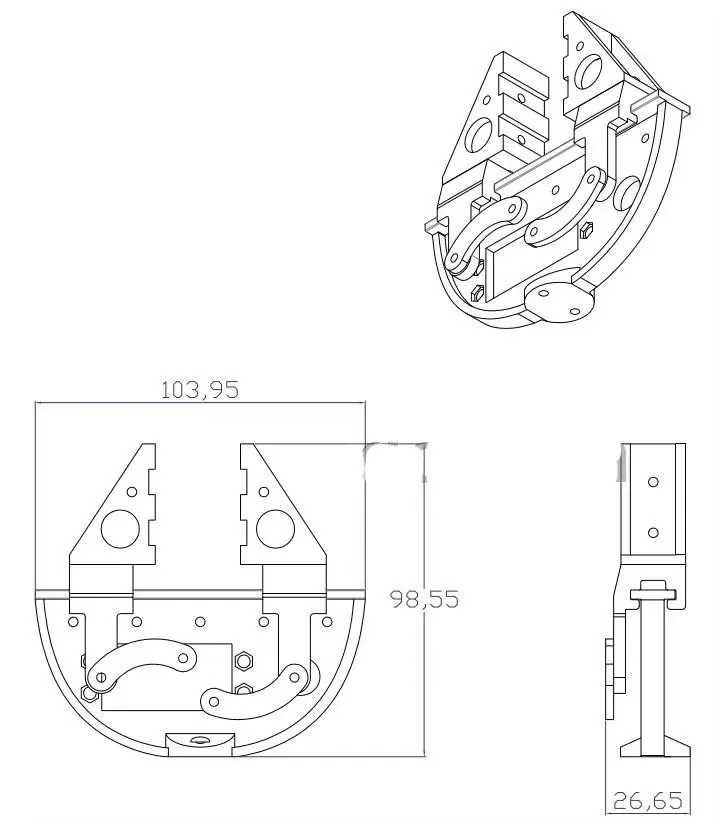 ใหม่หุ่นยนต์ CLAMP Gripper Servo Bracket Mount Mechanical Claw ARM Kit สําหรับของเล่น DIY สําหรับ Arduino ใช้งานร่วมกับ Mg996,Mg995, DS3218