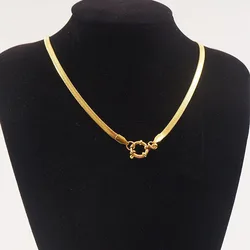 Anchor Clasp Snake Chain Necklaces For Women Men Gold Color Stainless Steel Snake Chain Choker Sailor Clasp Collier Femme