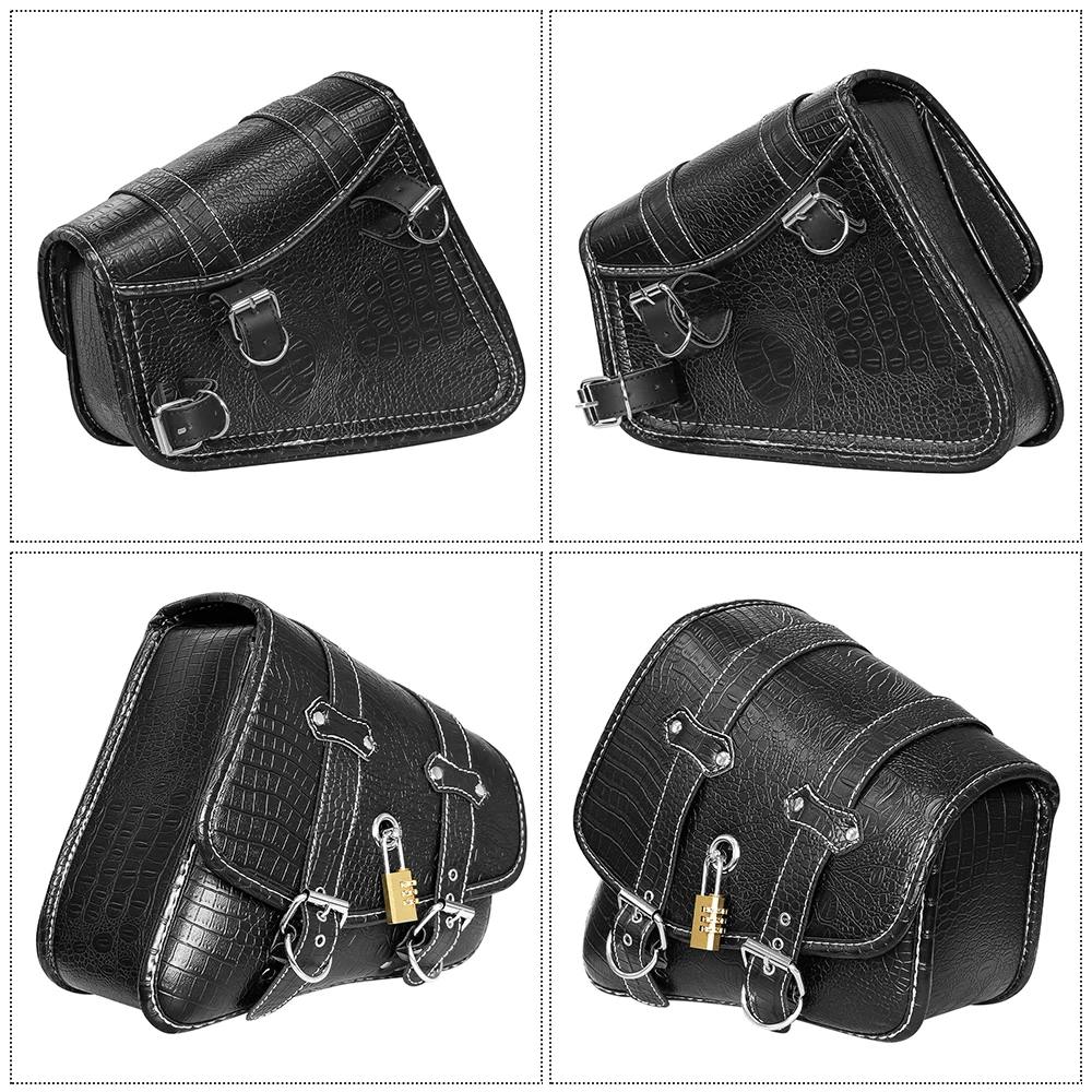 Motorcycle PU Leather Side Saddle Bags for Harley Sportster XL 883 1200 Chopper Cruiser Cafe Racer Softail Bobber Soft