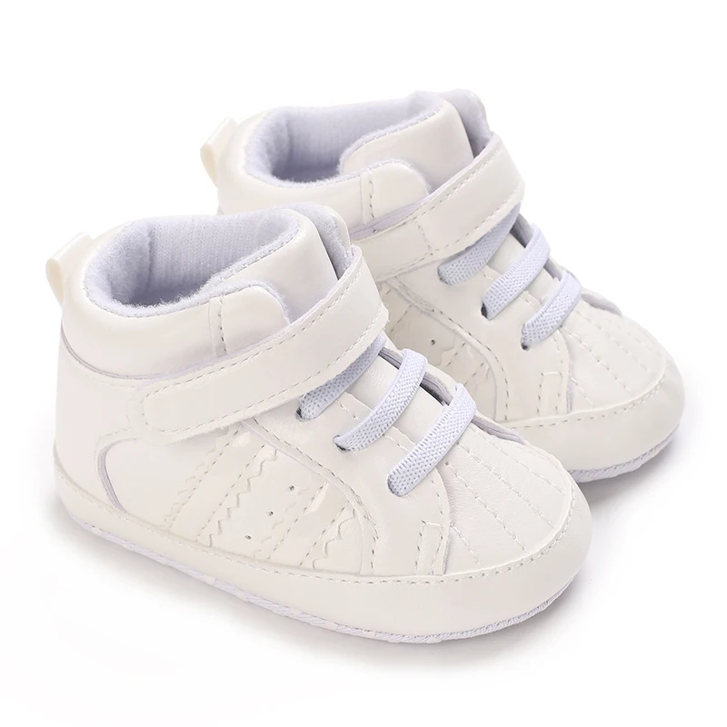 Infant and Toddler Fashion Design Walking Shoes Sports Shoes White Anti Slip Casual Shoes Boys and Girls First Walking Shoes