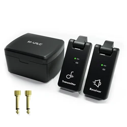 M-vave Wireless Guitar System 2.4G Guitar Transmitter Receiver 2 in 1 Plug 4 Channels Guitar Wireless with Rechargeable Box WP-8