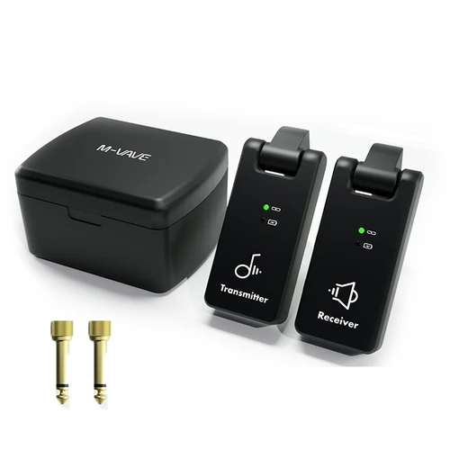 Sistema de guitarra inalámbrico m-vave 2,4G transmisor receptor de guitarra 2 en 1 enchufe 4 canales guitarra inalámbrica con caja recargable WP-8