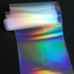 Holographic Nail Sticker Transfer Nail Foil For Gluing Transparent Laser Design DIY Nail Art Decals Tips Manicure Tool 8CMx100CM