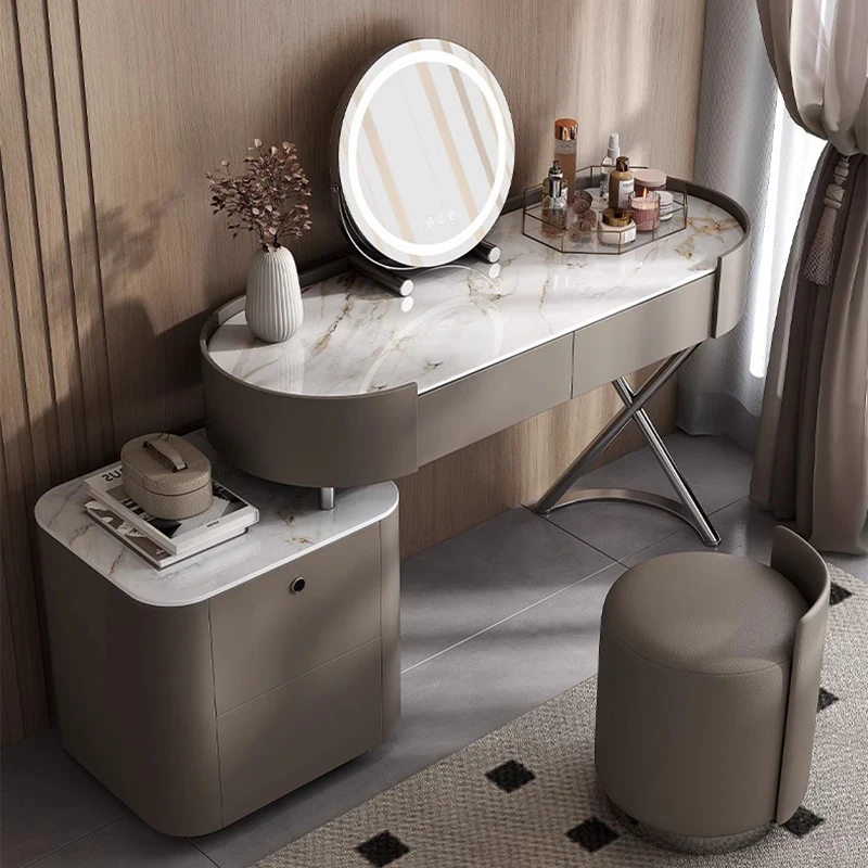 

Girls Makeup Headdresses Drawers Makeup Vanity Desk Luxury Nordic Dressing Table Bedroom Penteadeira Items Storage Furniture