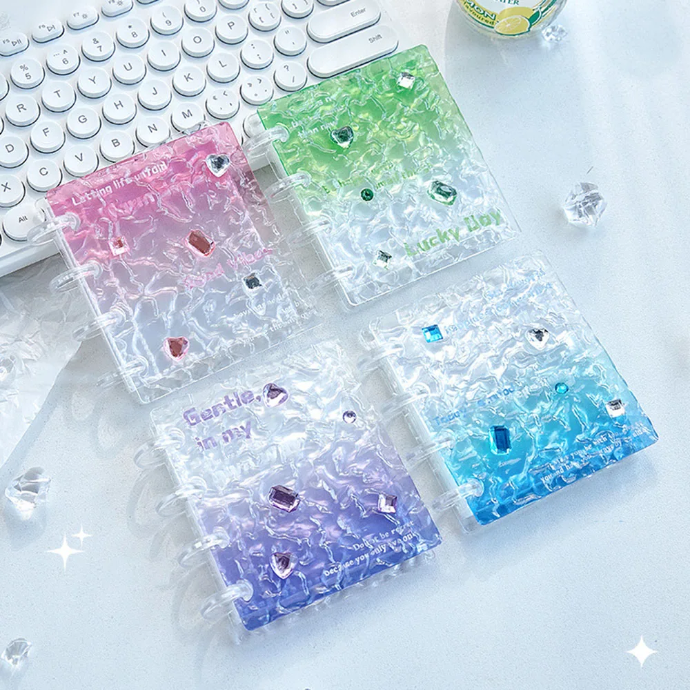 Gradient Acrylic Photocard Binder Water Ripple Detachable Loose-leaf 3 Inch Kpop Idol Photo Holder Collect Book