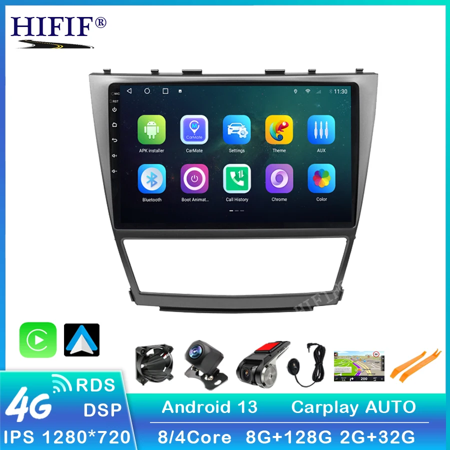 6+128G Carplay Android Car Radio For Toyota Camry 6 40 50 2006-2011 Multimedia Video Player Car Navigation GPS No 2din 2 Din Dvd