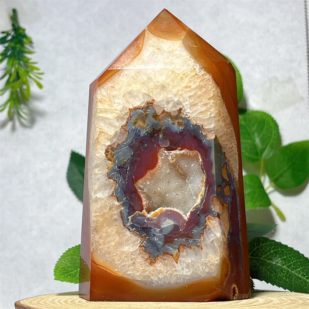 

Carnelian Agate Tower Point Druzy Crystal Natural Stone Mineral Home Decoration Quartz Specimen Energy Gemstones Reiki