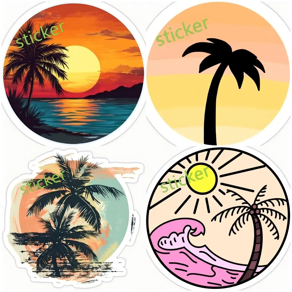 

Summer Beach Palm Tree Decal car stickers funny Cover Scratches Bumper Window Laptop Bodywork Vinyl Car Interior