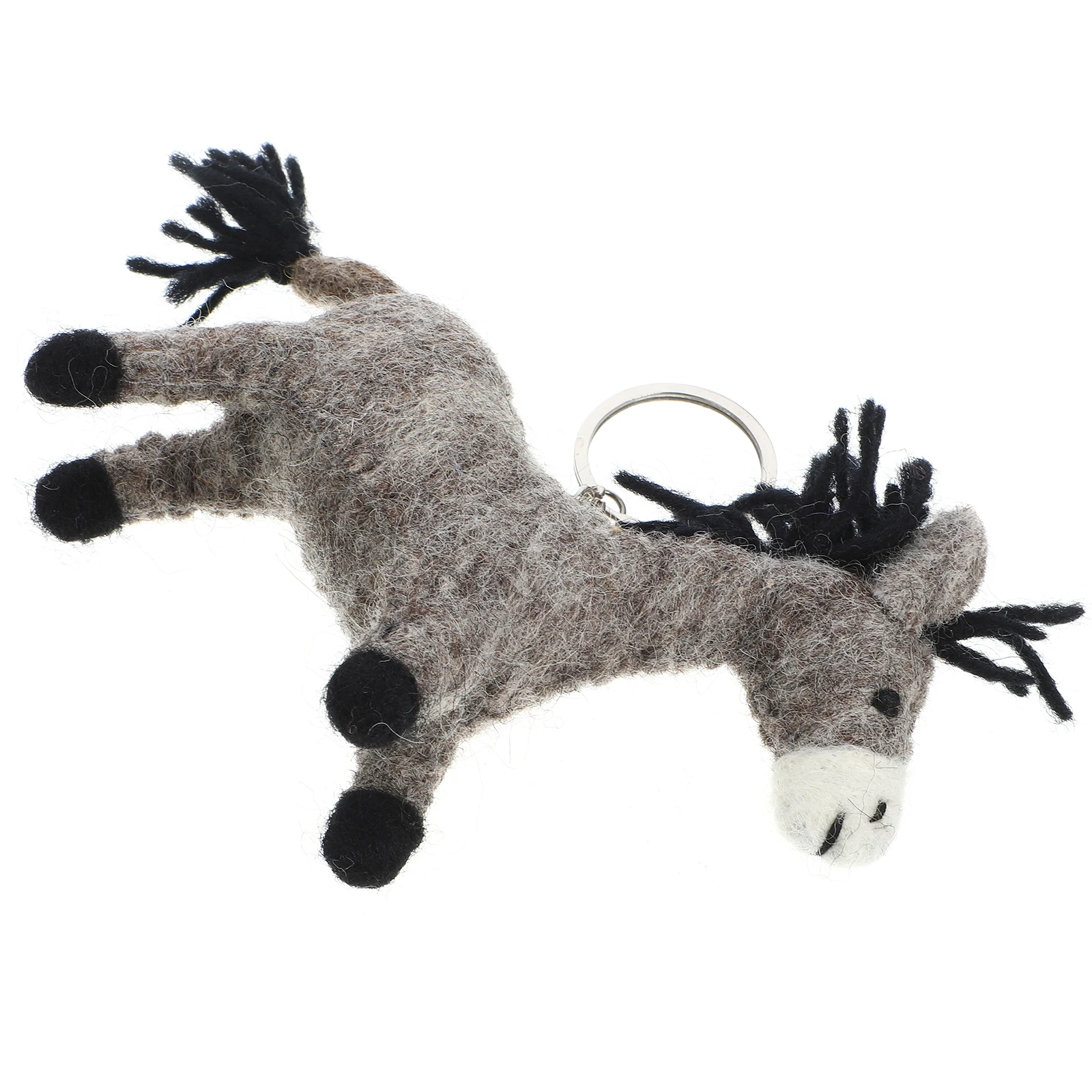 

Donkey Wool Felt Keychain Stuffed Animal Hanging Pendant Soft Animal Charm With Ring For Birthday Valentines Day Christmas Gifts
