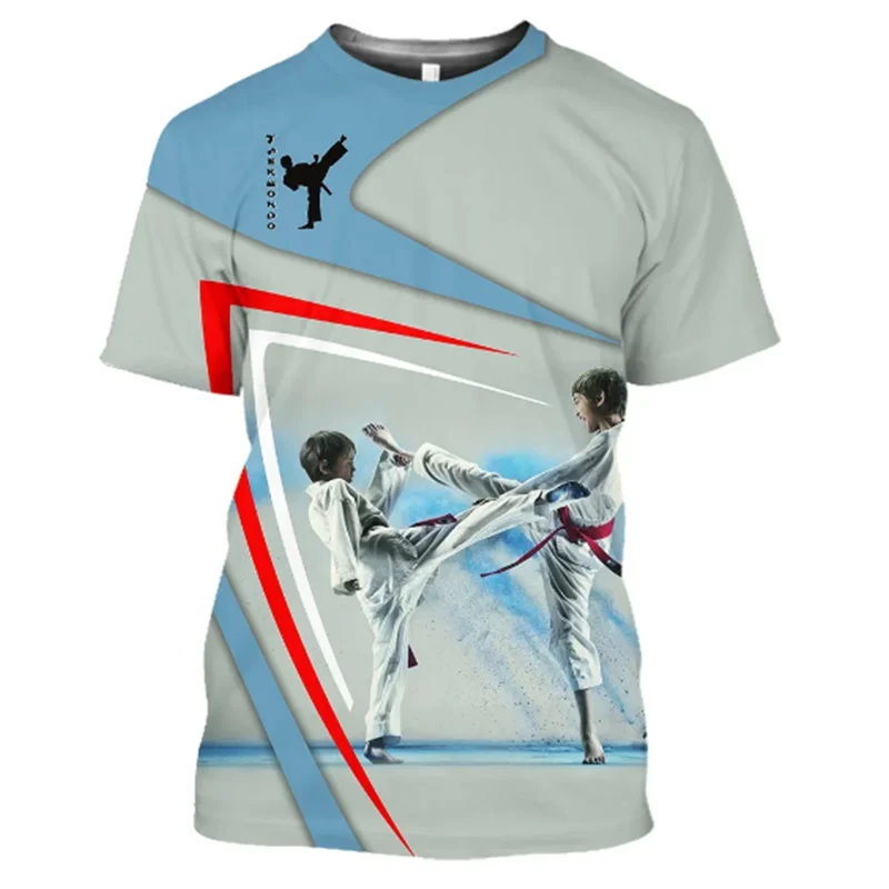 3D Taekwondo Judo Printing T Shirt Children Fashion Sports Short Sleeves Men Summer Gym Clothing Harajuku Tee Shirts Cool Tops