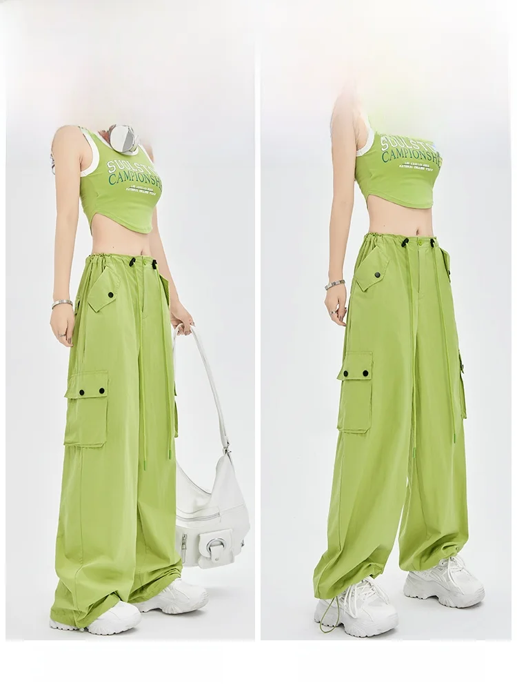 Taille haute jambe large vêtements de travail pantalon femmes été mince Qui sec sport danse Jazz danse pantalon avocat een pantalons décontractés