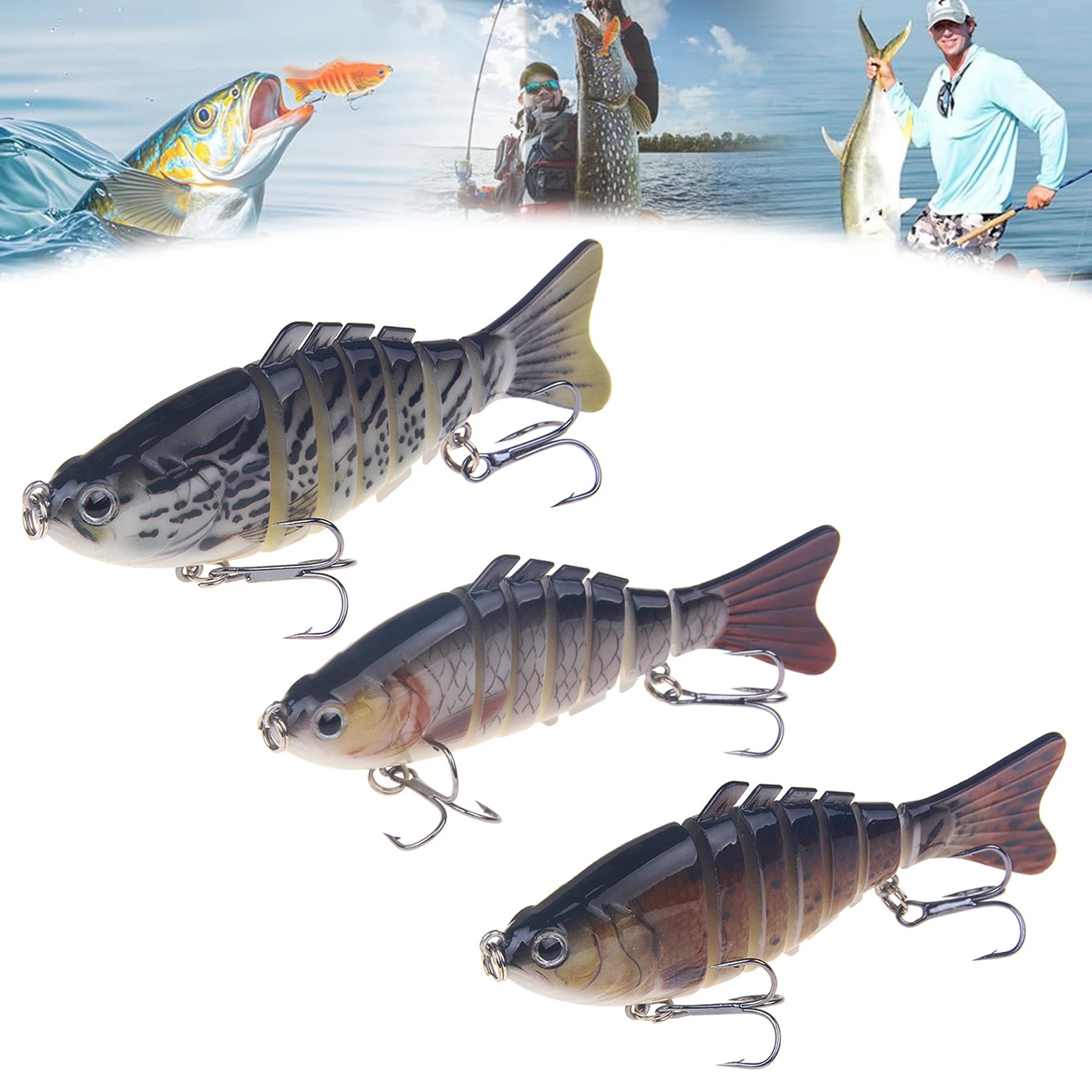 

New Luya Bait 16g/10cm7 Section Realistic Bionic Design Multi-joined Swimbites Diving Capability Submerged Bait Fishing Lure