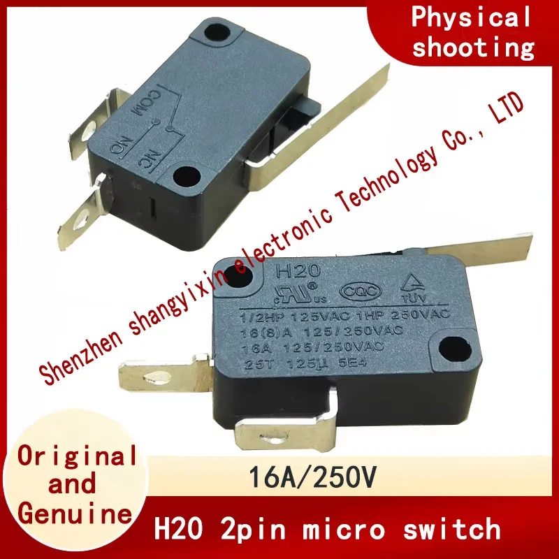 Original genuine H20 micro switch Travel limit switch normally open 2 pin with straight handle 250V16A with handle