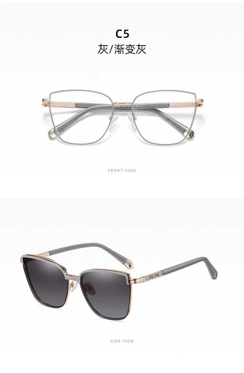OKH Magnetische Clip-On-Sonnenbrille für Damen, Anti-Blau-Brillengestelle, polarisiert, für Damen, modisch, zum Lesen, Myopie, Grad – Detail 11