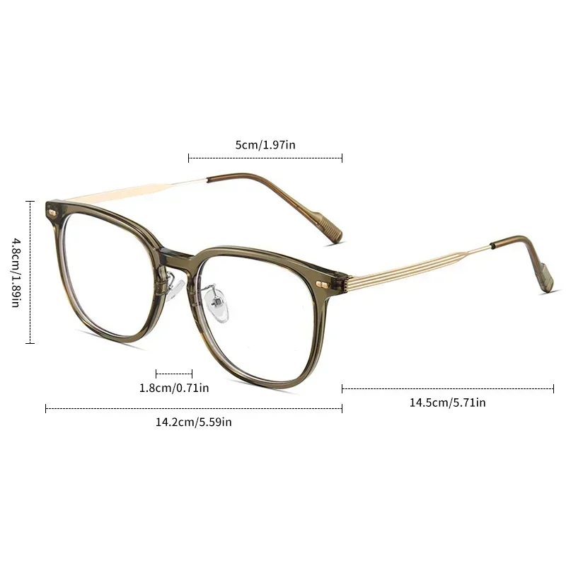 Myopia Glasses Anti Blue Light Metal  Resin -1.0 ~ -6.0 Neutral Style Flat Glasses Computer Glasses image 2