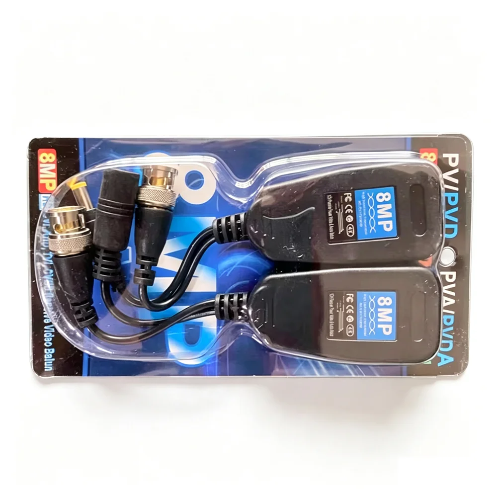 8MP Passive Video Balun RJ45 Transceiver Transmitter HD CVI/TVI/AHD/CVBS With DC Built in Transient Suppression Protection