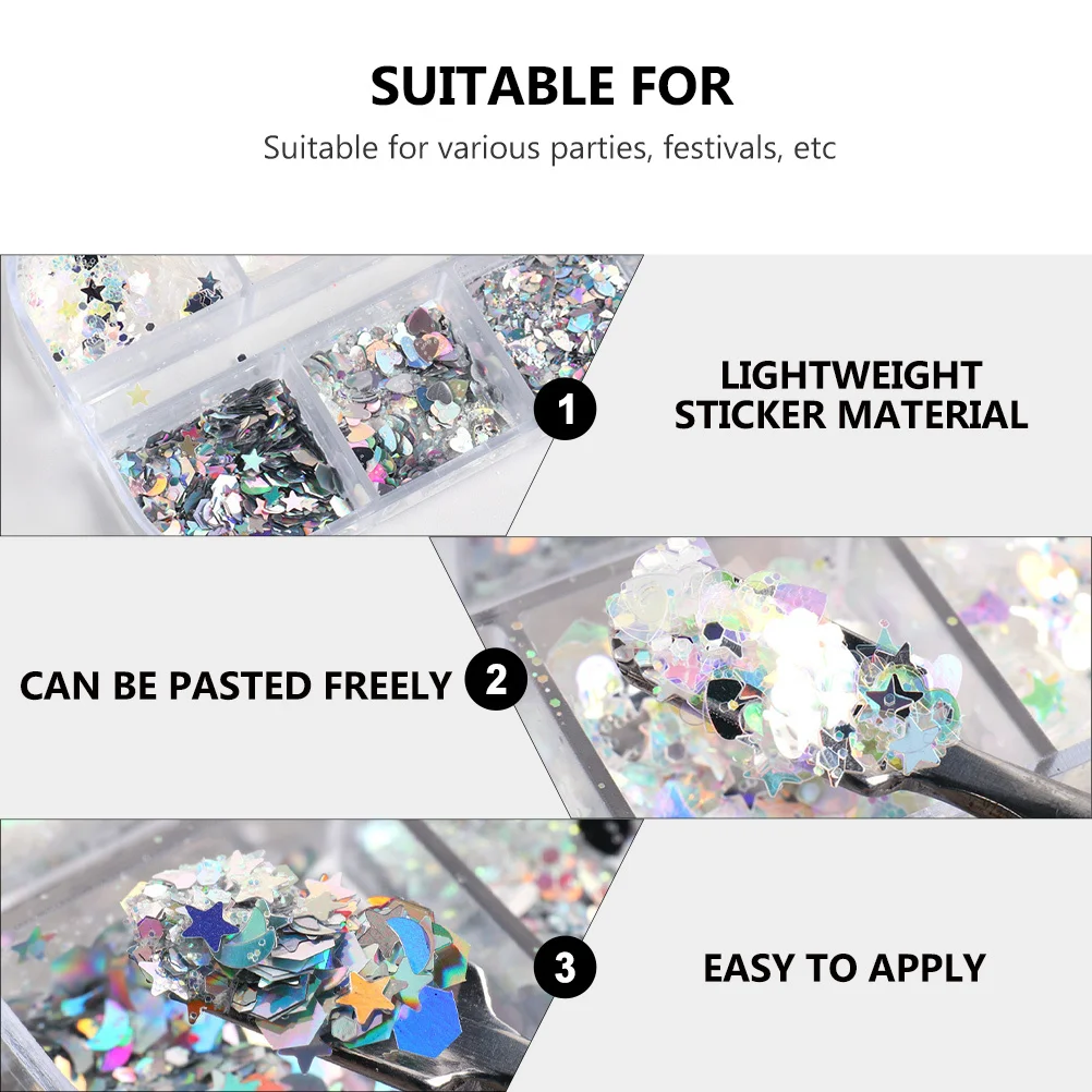 

1 Box Irregular Star Nail Art Sequin Decor Manicure DIY Glitter Patches Exquisite Fingernail Decoration for Unique Nail Design