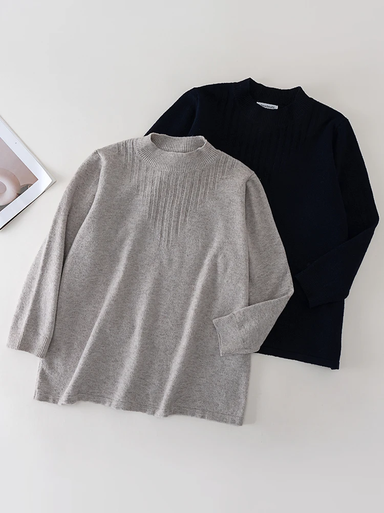 

Women's Wool Blend Knitwear Large Size Casual Sle Boting Sweater Comfortable Fit Long Sve Polyester Wool Blend