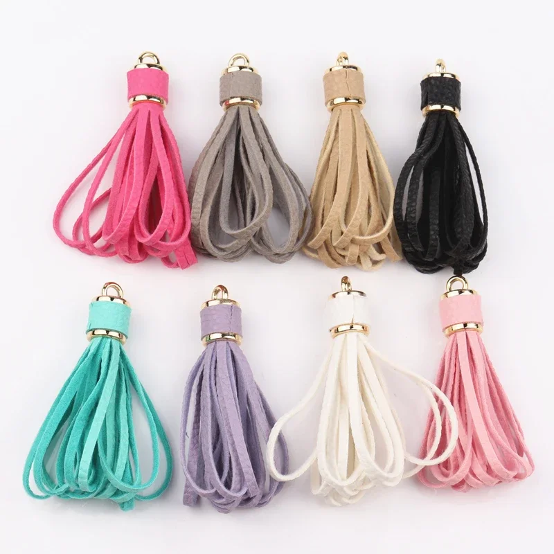 20pcs 78mm PU Faux Leather Tassel For Keychain Cellphone Straps Jewelry DIY Bag Pendant Charms Findings