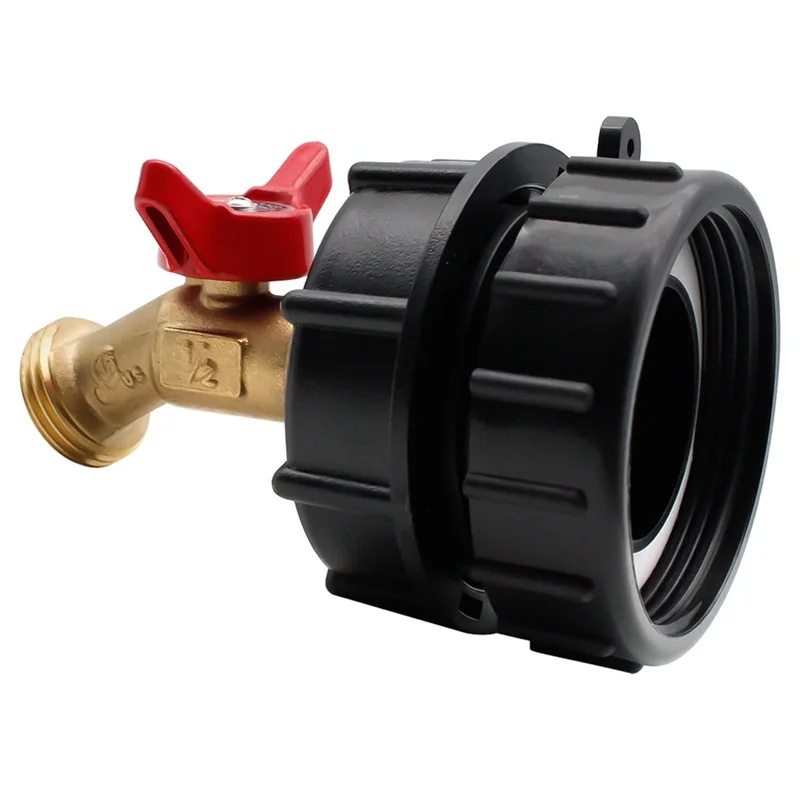 IBC Tote Fitting,275-330 Gallon IBC Tote Tank Adapter Fine Thread Tote Valve,Lead-Free Brass Hose Faucet Valve Tool