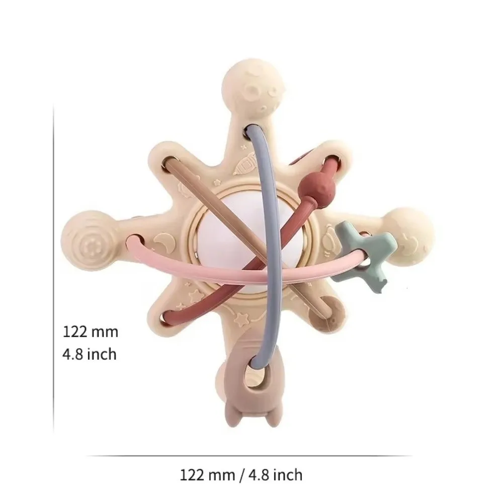 Geschenk Siliconen Rammelaar Zachte Bal Tandenknarsen Zintuiglijke Bijtring Bed Bel Montessori Bal 0-36 Maanden