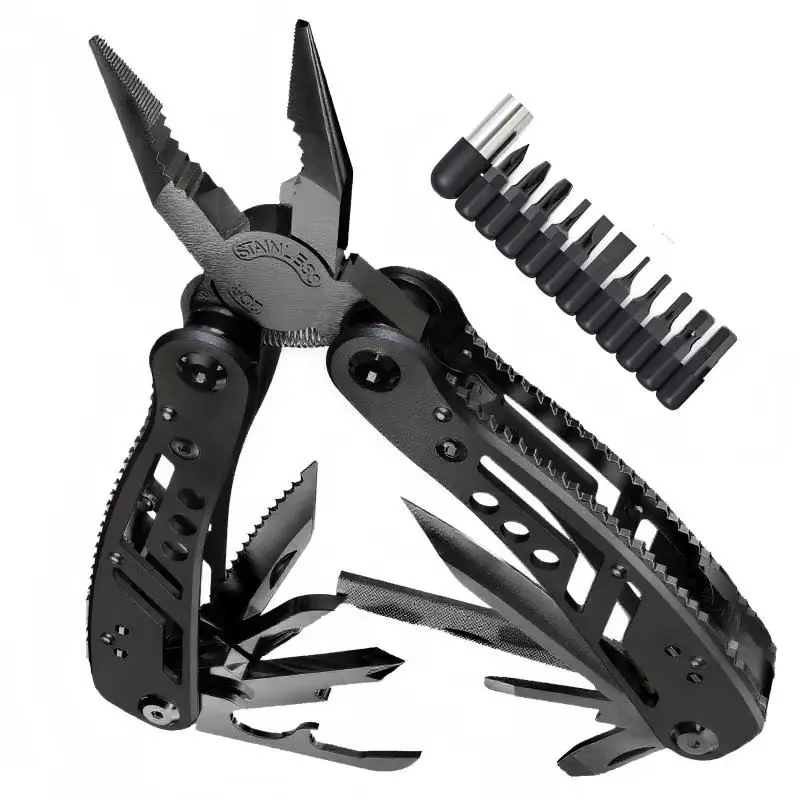 マルチツール 24 in 1 マルチツールプライヤー ワイヤーストリッパー 折りたたみペンチ アウトドア キャンプ ポータブル 折りたたみポケットプライヤー ナイフ ハイキング