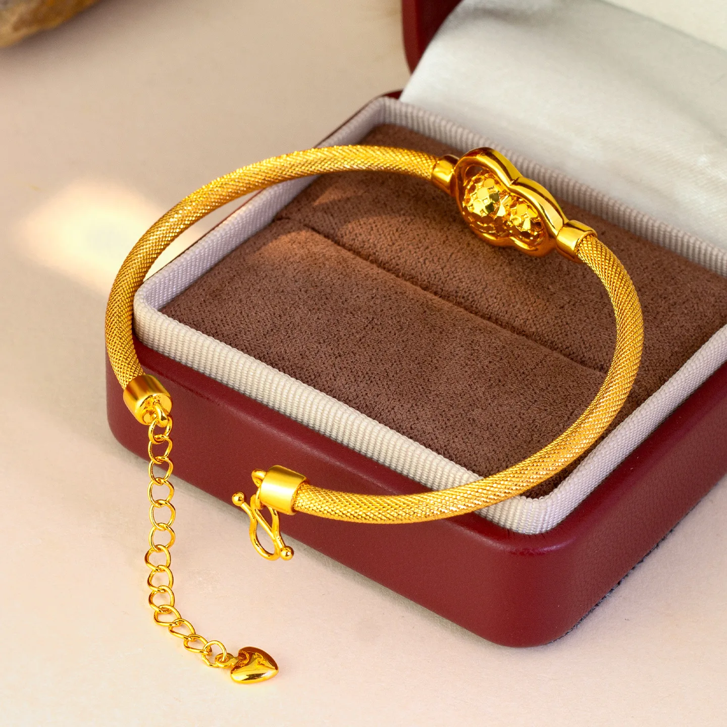 Gold Shop Same Style 9999 24K Real Gold Women's Gold Bracelet Bracelet, Rotating Gourd Bracelet, Girlfriend Gift, Beautiful Jewe