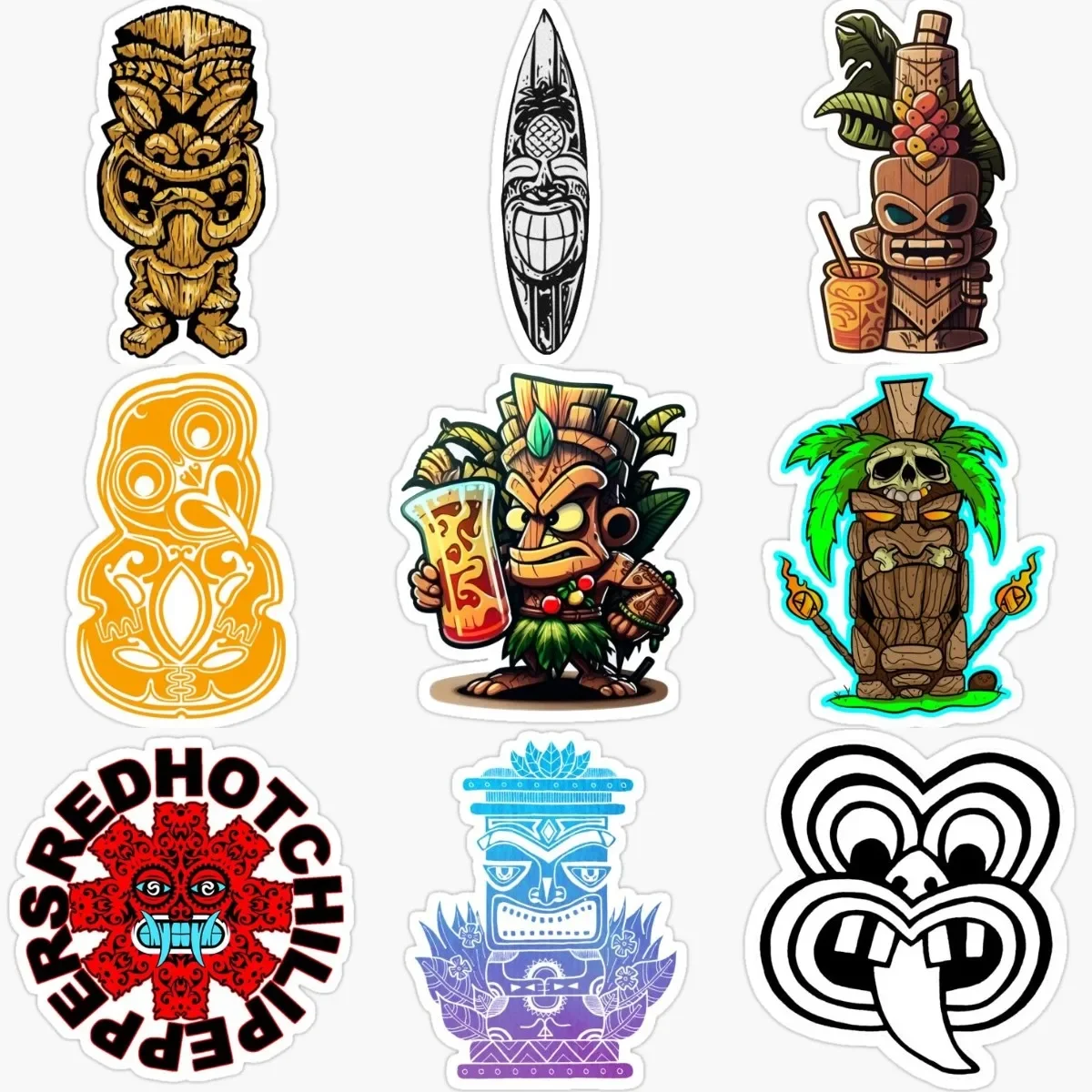 

Tiki Mask Native Totem Personalized PVC Waterproof Stickers Accessories for Decorate Car Table Window Bicycle Van Wall Camper