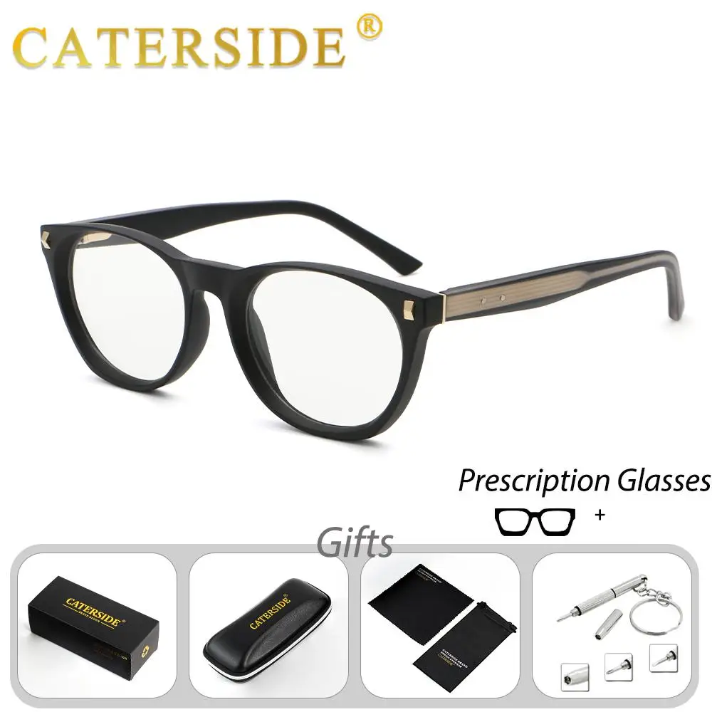 CATERSIDE Neue klassische Damen-Korrektionsbrille, maßgeschneiderte Korrektionsbrille mit runden Gläsern, Herrenbrille für Kurzsichtigkeit und Weitsichtigkeit – Detail 4