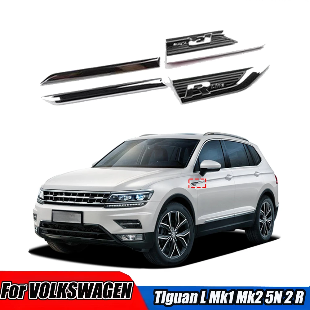 For VW Tiguan L Mk1 Mk2 5N 2 R 2018-2021 Side Doors Blade Plate Protect Trim Stickers Car External Ornament Accessory