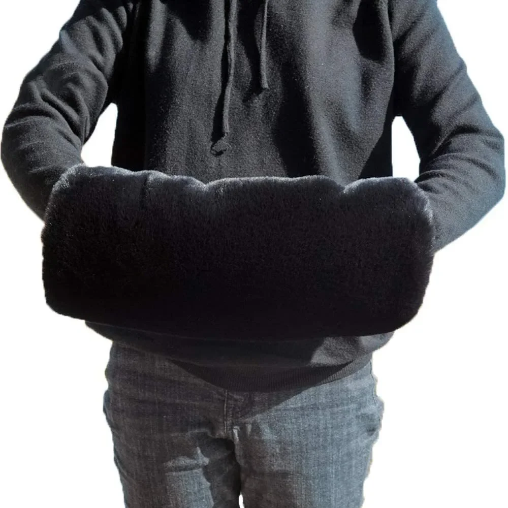 أجهزة تدفئة الذراع من الصوف الشتوي - نسيج حراري ناعم للرياضات الخارجية وركوب الدراجات والجري والمشي لمسافات طويلة - أكمام يدوية للطقس البارد