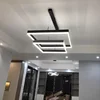현대 Led 광장 샹들리에 침실 테이블 식사 거실 주방 섬 디 밍이 가능한 펜던트 램프 홈 장식 Lusters Fixture 5