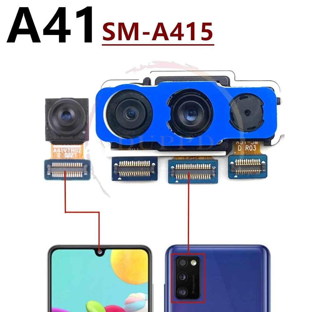 Rear Front Camera For Samsung Galaxy A21 A31 A41 Selfie Facing Backside Frontal Back Camera Module Flex Spare Part