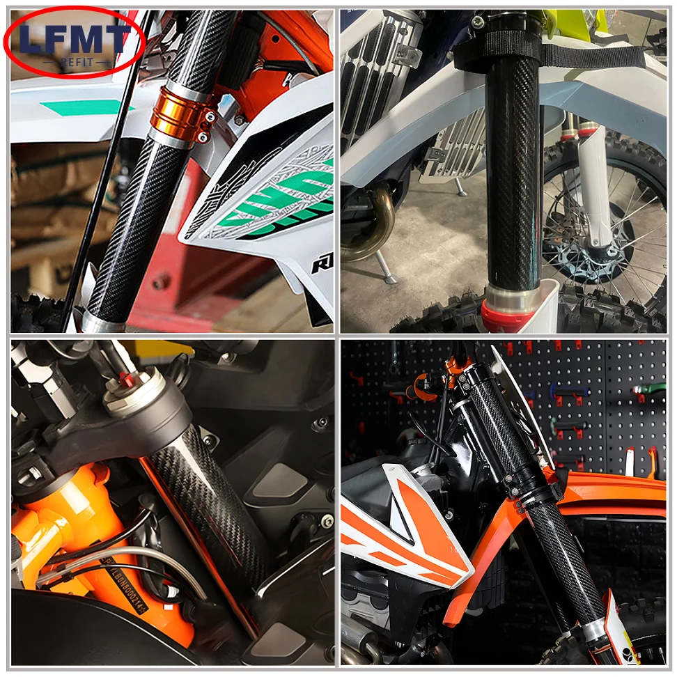 160 MM-260 MM Carbon Faser Einstellbare Gabel Shock Schutzfolie Für KTM EXC EXCF SX SXF XCW XCF 125 250 300 350 450 500 530