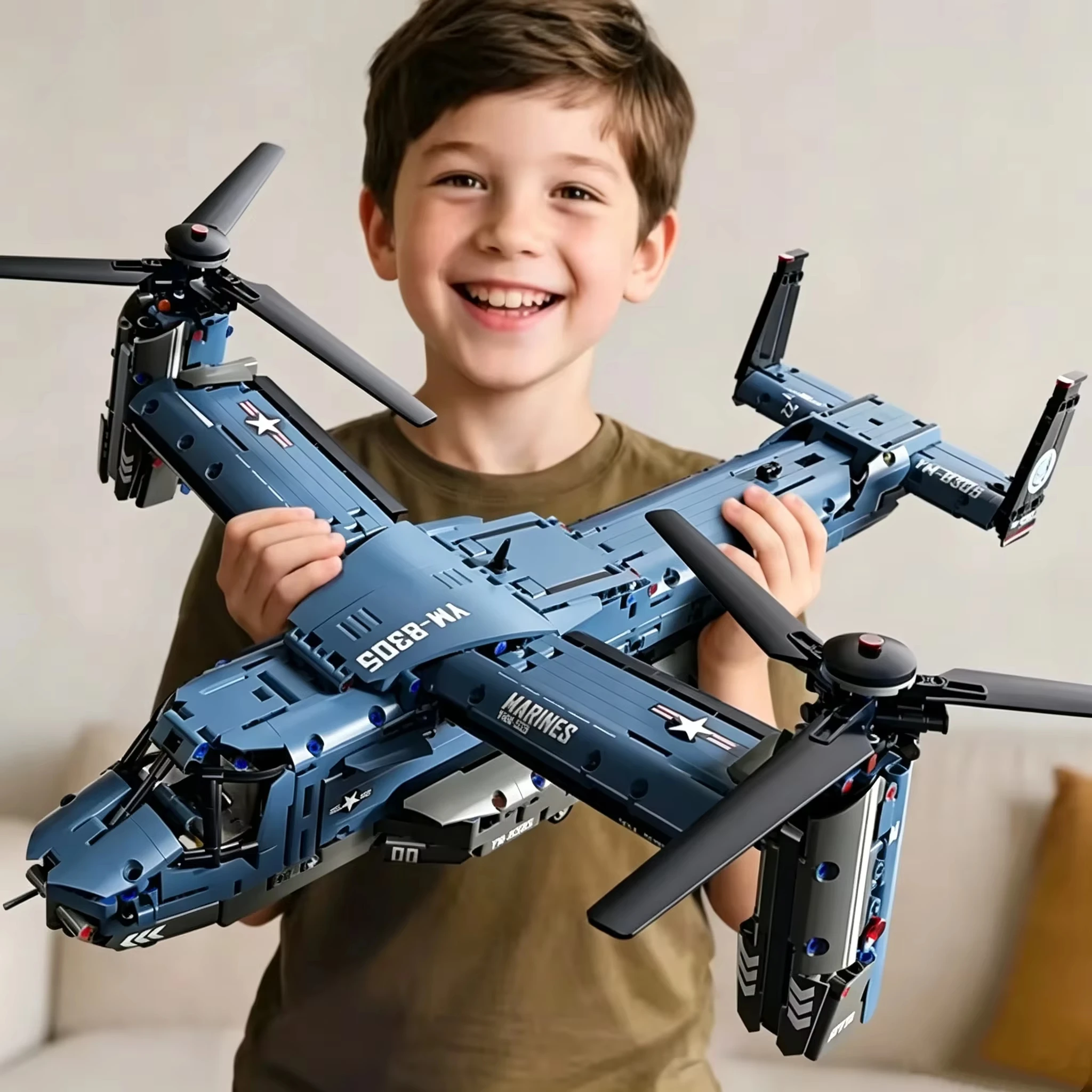 Jjrc Drone X12 - 1480ピース V-22 オスプレイ航空機モデル ビルディングブロック 軍用輸送ヘリコプター 飛行機