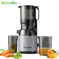 BioloMix Cold Press Juicer,with 130mm Feed Chute,Fit Whole Fruits & Vegetables,High Juice Yield,BPA FREE Slow Masticating Juicer